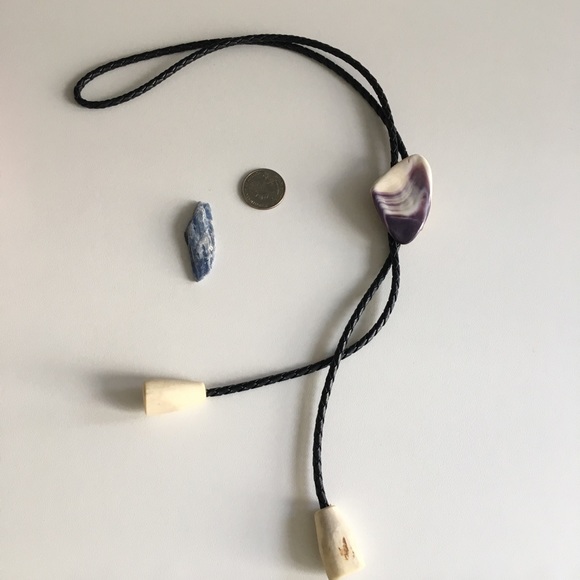 Polished stone Bolo Tie - Picture 2 of 5